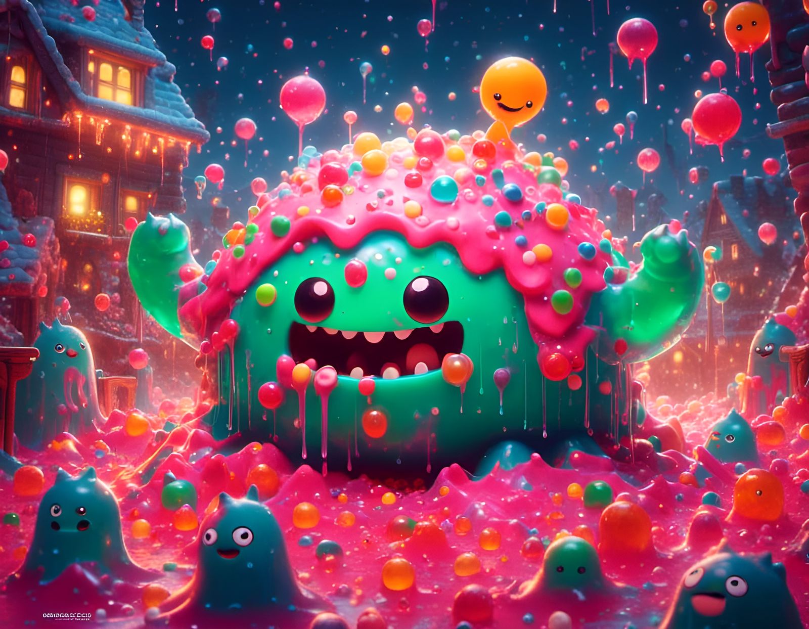 Cute Holiday Jello Monster in HD Photography