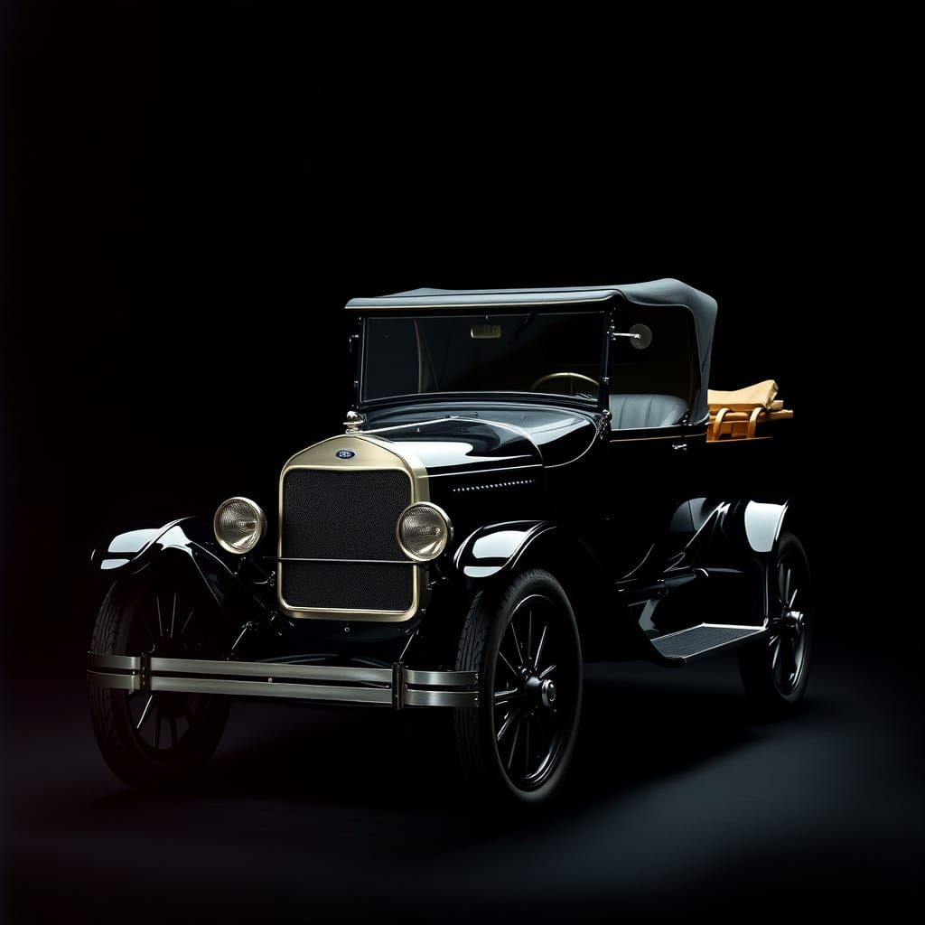 Sleek 1920s Ford Model T in Cinematic Style