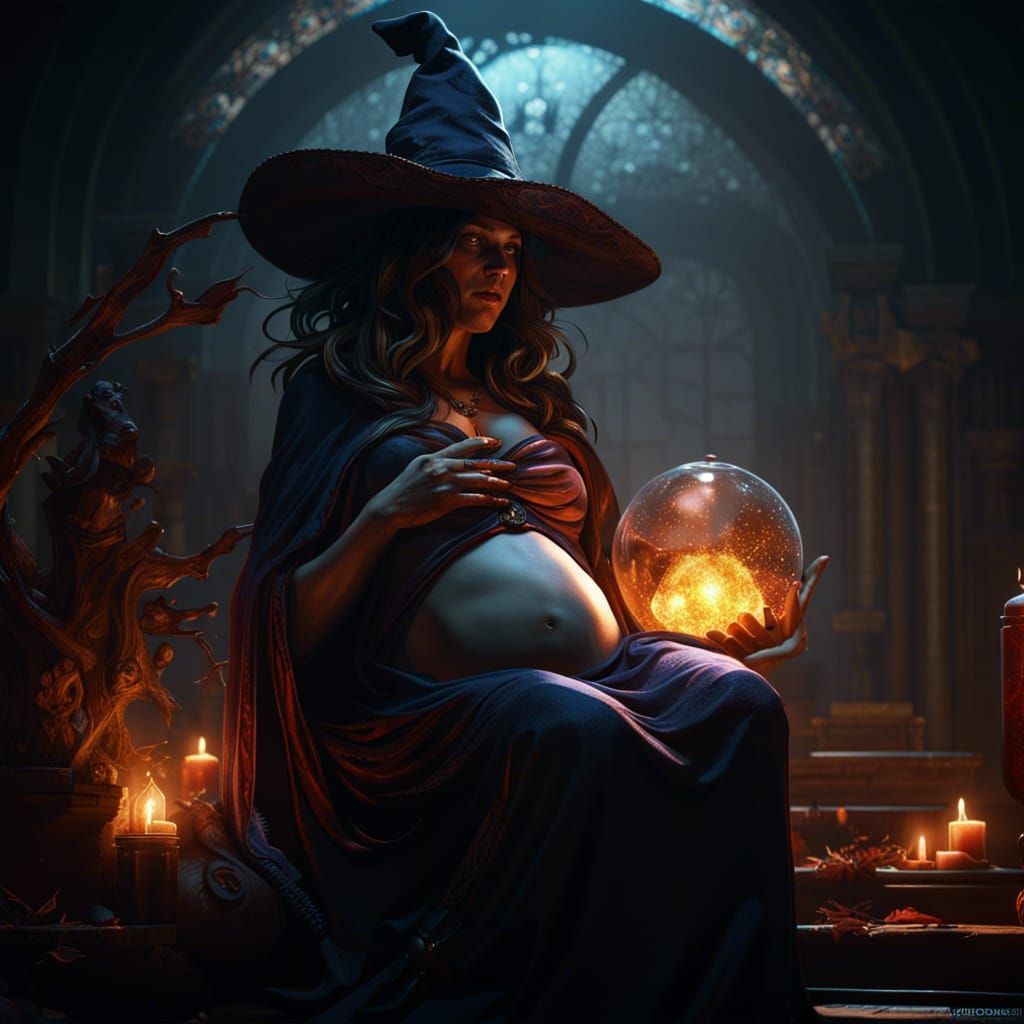 Pregnant Witch Dark Fantasy Concept Art