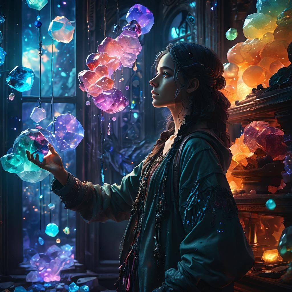 Adventurer's Treasure Trove: Neon Ink Splatter Art