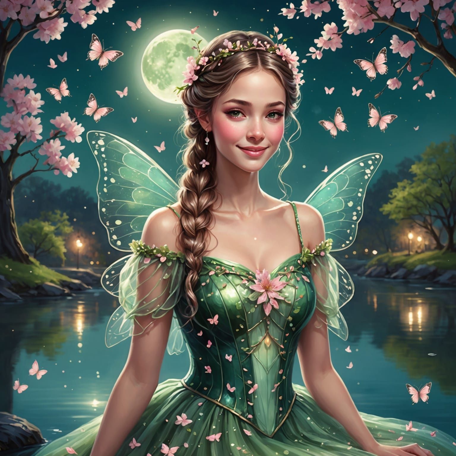 whimsical artistic illustration of a beautiful and romantic ...