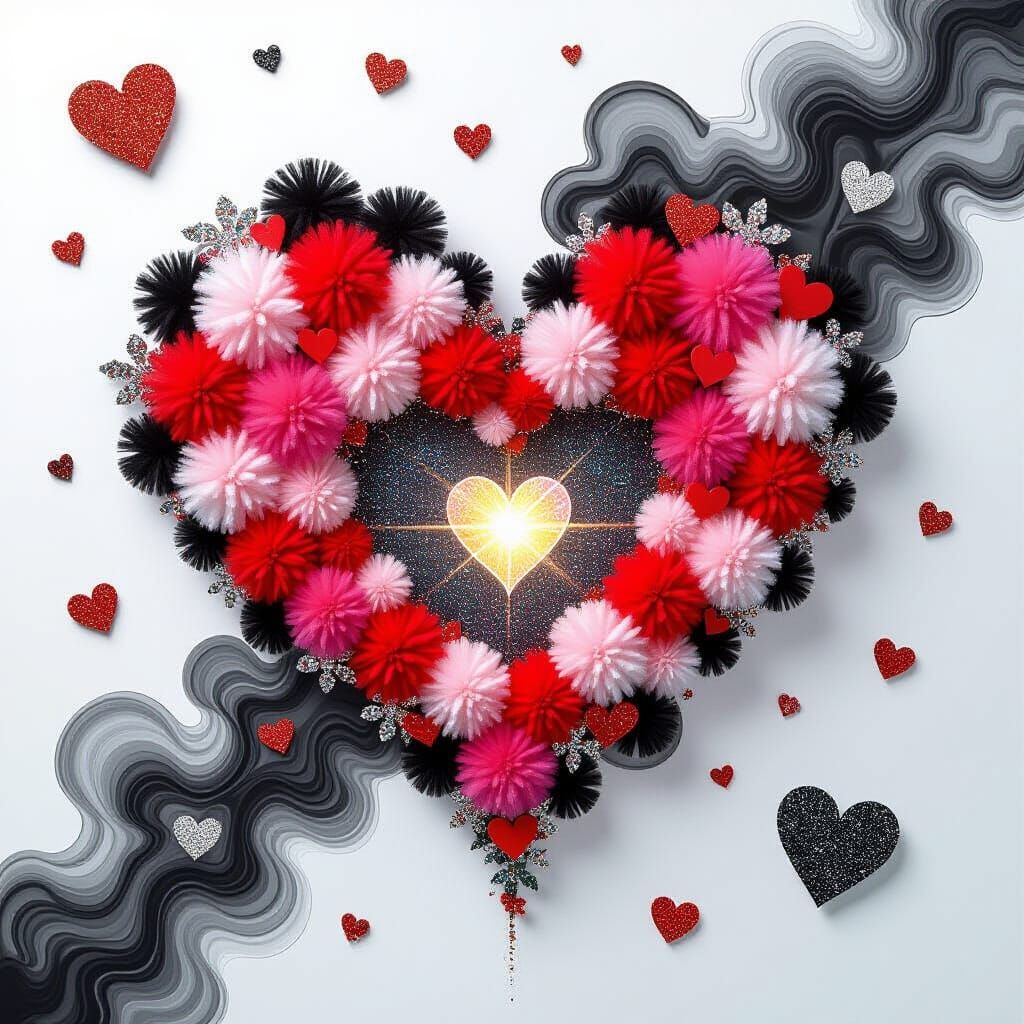 Whimsical Heart Collage Inspired by Rayographs