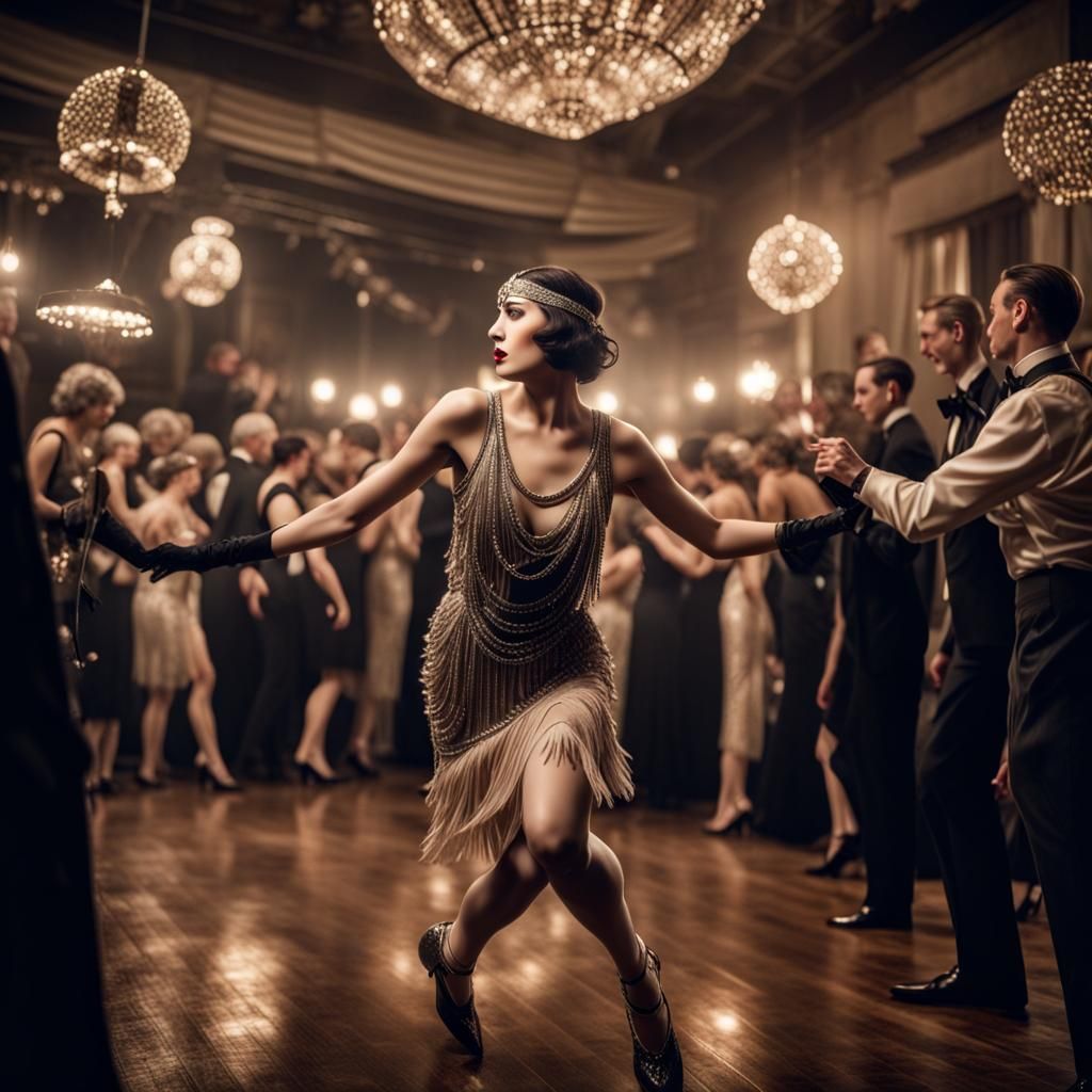 Flapper Dancing on New Year's Eve in the 1920s