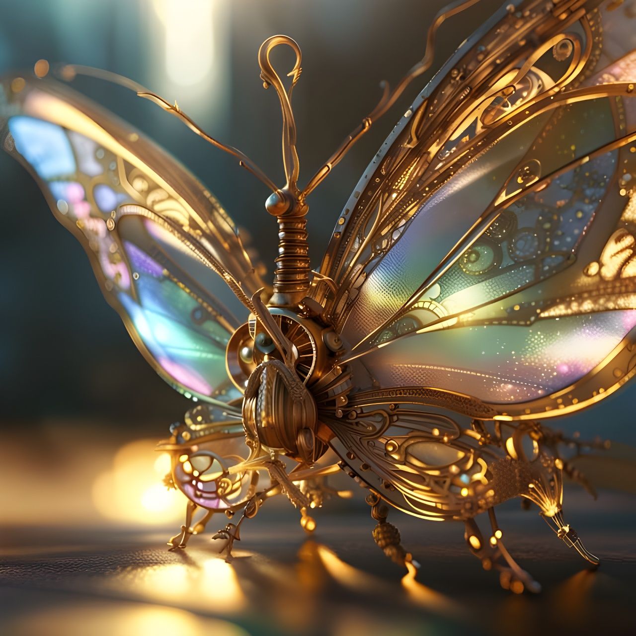 Crystalline Butterfly Digital Art