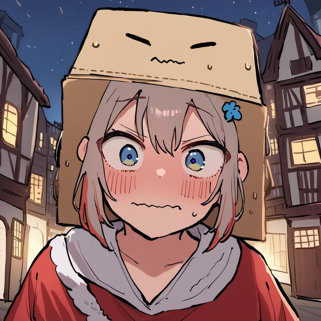 Girl with Cardboard Box: City Pop Illustration