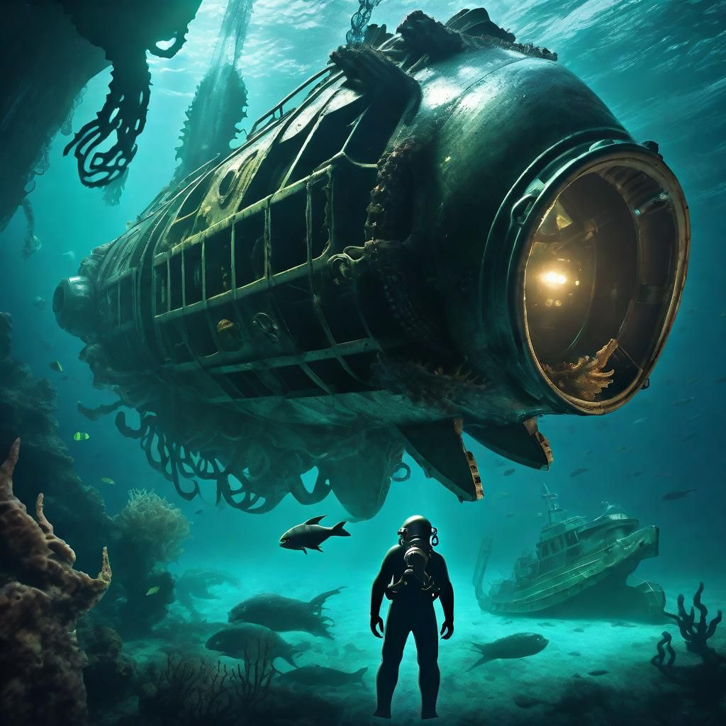 Lovecraftian Engineer Repairs Starship Wreckage Underwater
