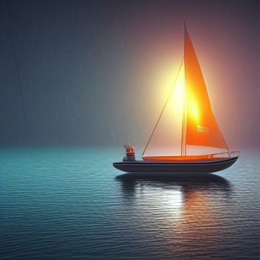 Sailboat on the Sea: Detailed Concept Art