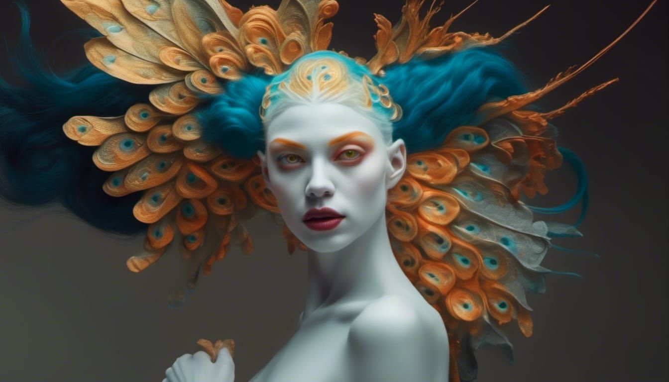 Hyperrealistic Alien Party: Avedon & Freud Inspired Portrait