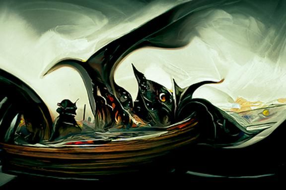 Dragons Rising: A Surreal Sea Battle in Hyperrealism