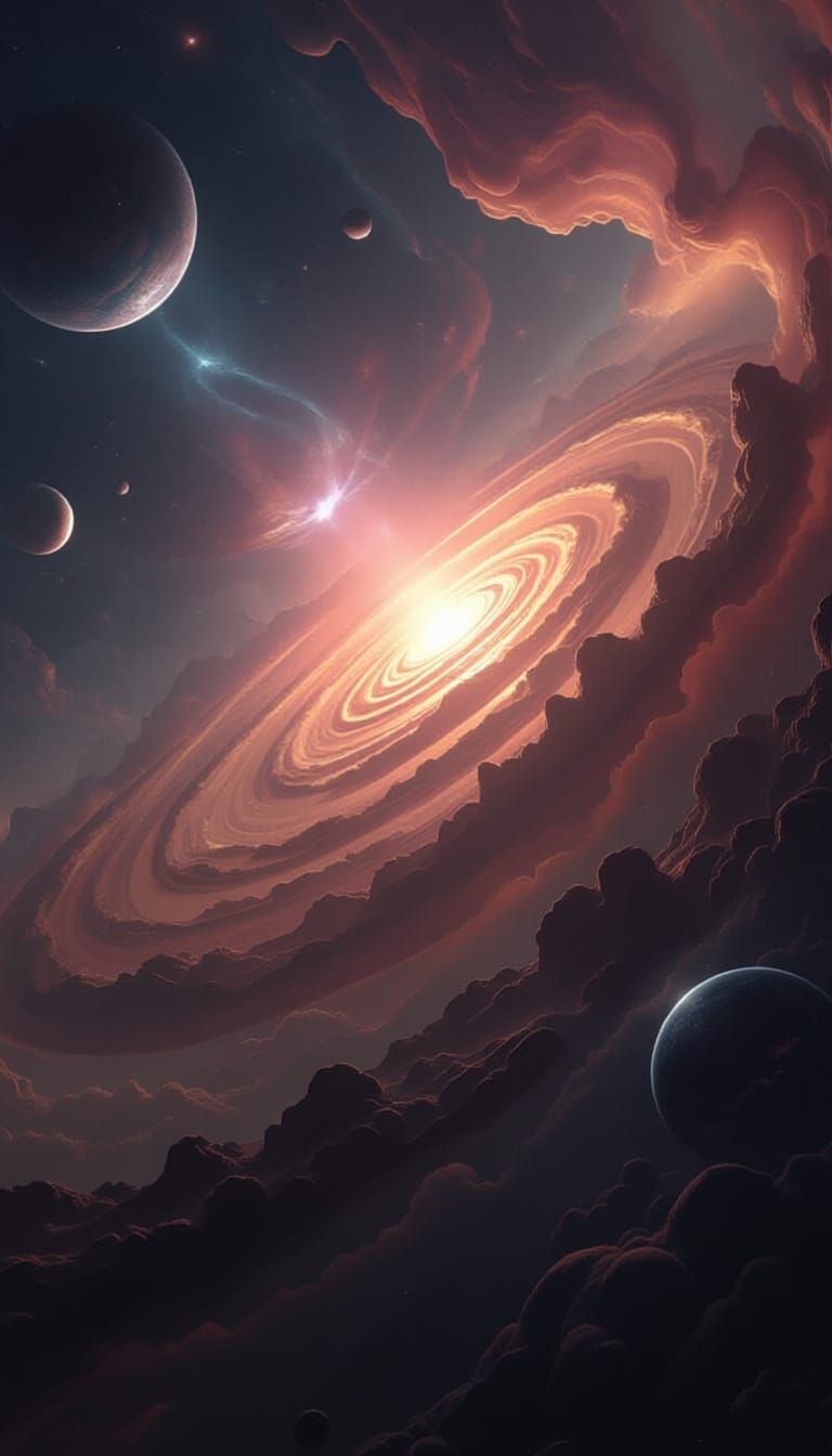 Fantastical Pink Universe Matte Painting