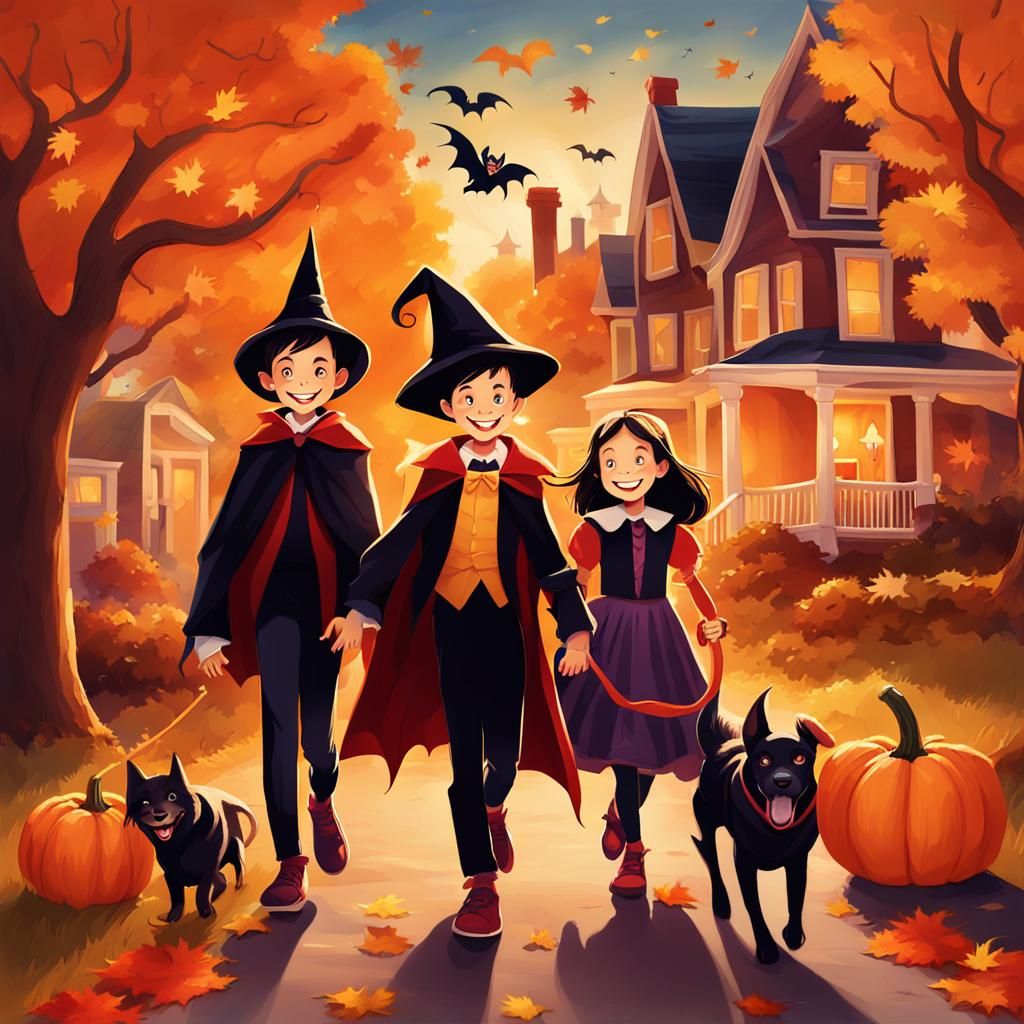 Halloween Night: Children Trick-or-Treating