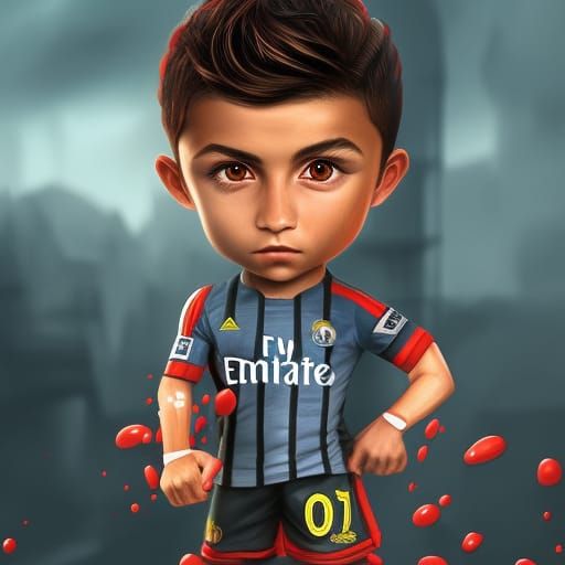 Chibi Cristiano Ronaldo Detailed Matte Painting