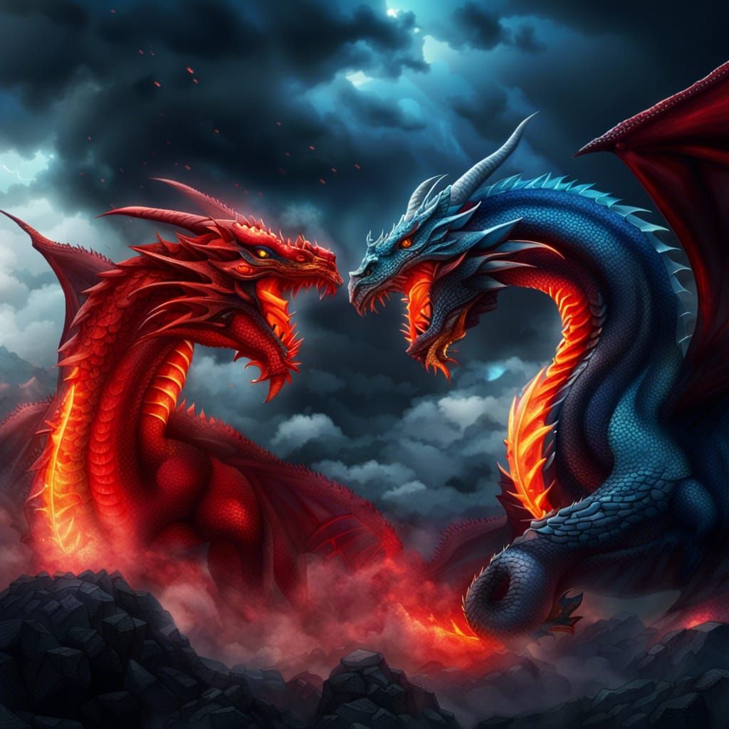 Dragons Clash: Blue Radiance vs. Red Lava