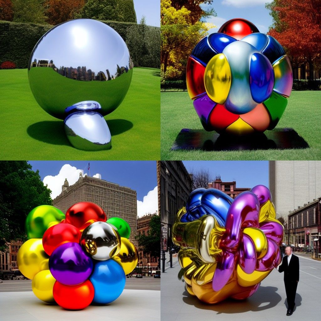 Balloon Animal Sculpture in Pop Art Style