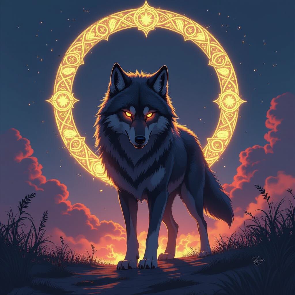 Mystischer Wolf