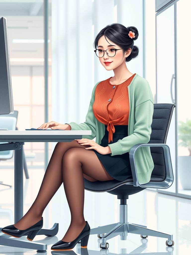 Elegant IT Professional in Bright Office Setting