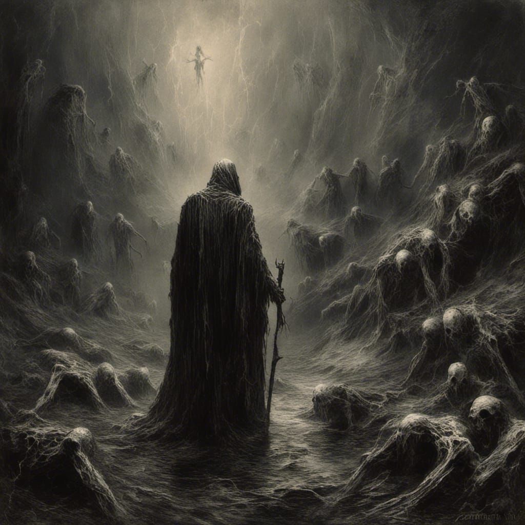 Macabre Spectre of Death in Horror Style