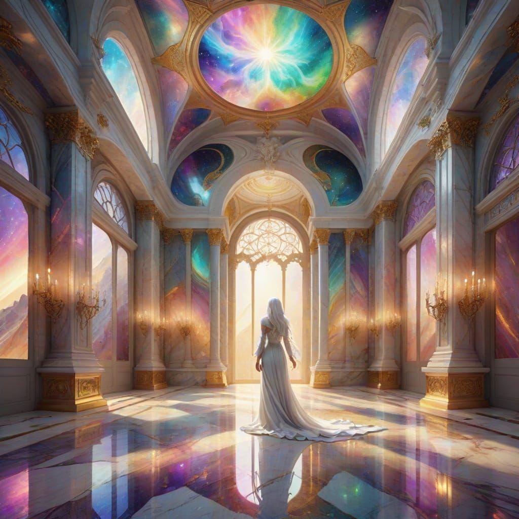 Cosmic Goddess Walks Marble Hall