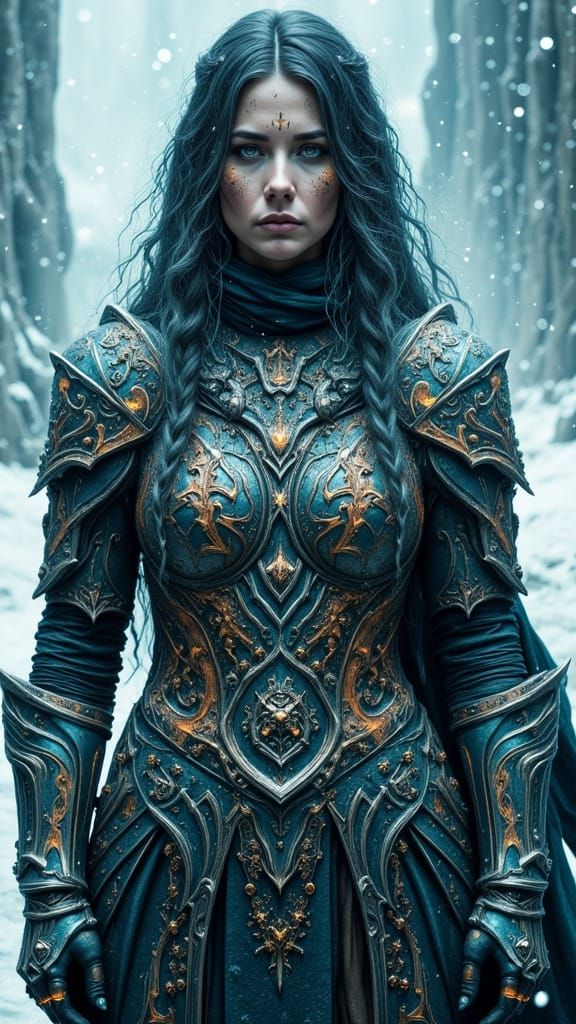 Viking Goddess in Icy Mist, Fantasy Art