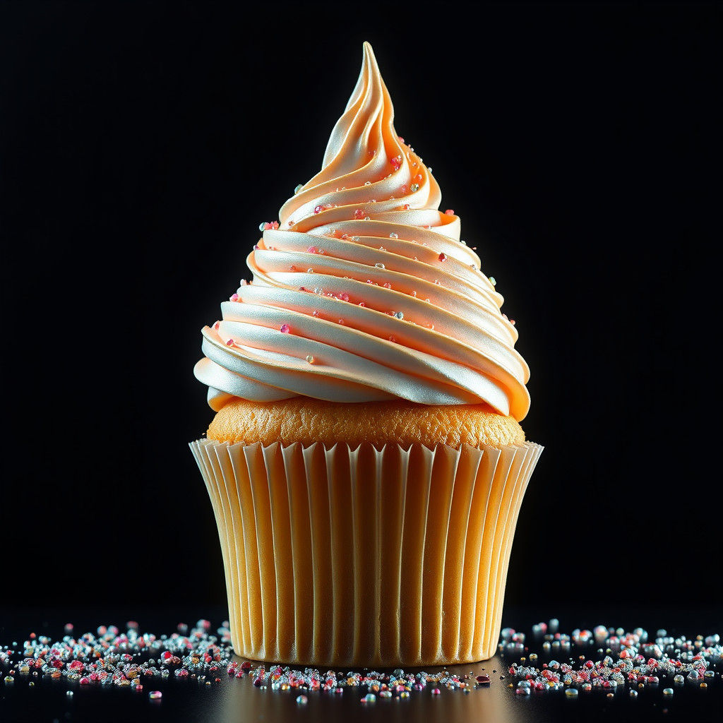 Majestic Cupcake with Iridescent Frosting: Digital Matte Pai...
