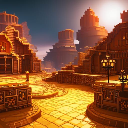 Pixel Art Mario in Detailed Matte Painting