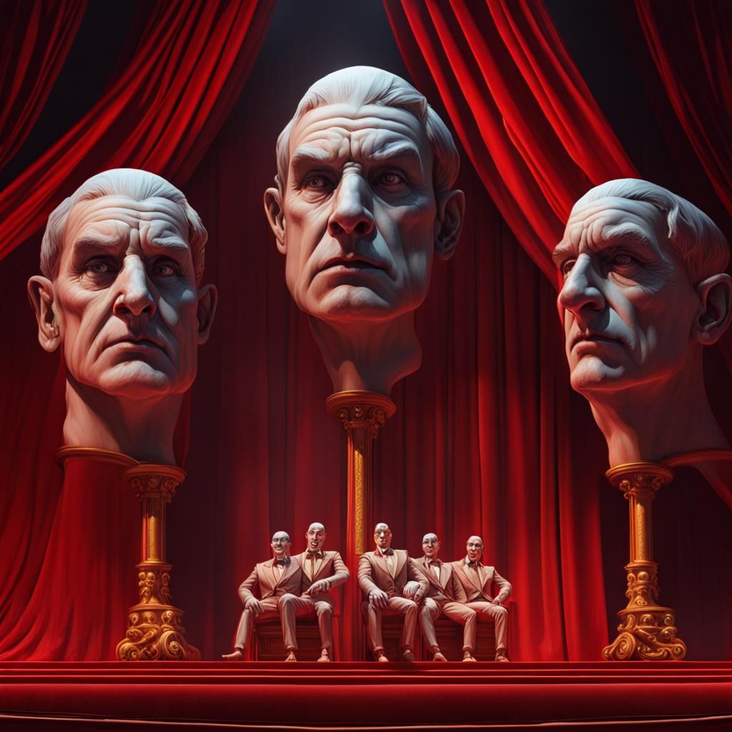 Dramatic Heads Emerge in Dark Fantasy Concept Art