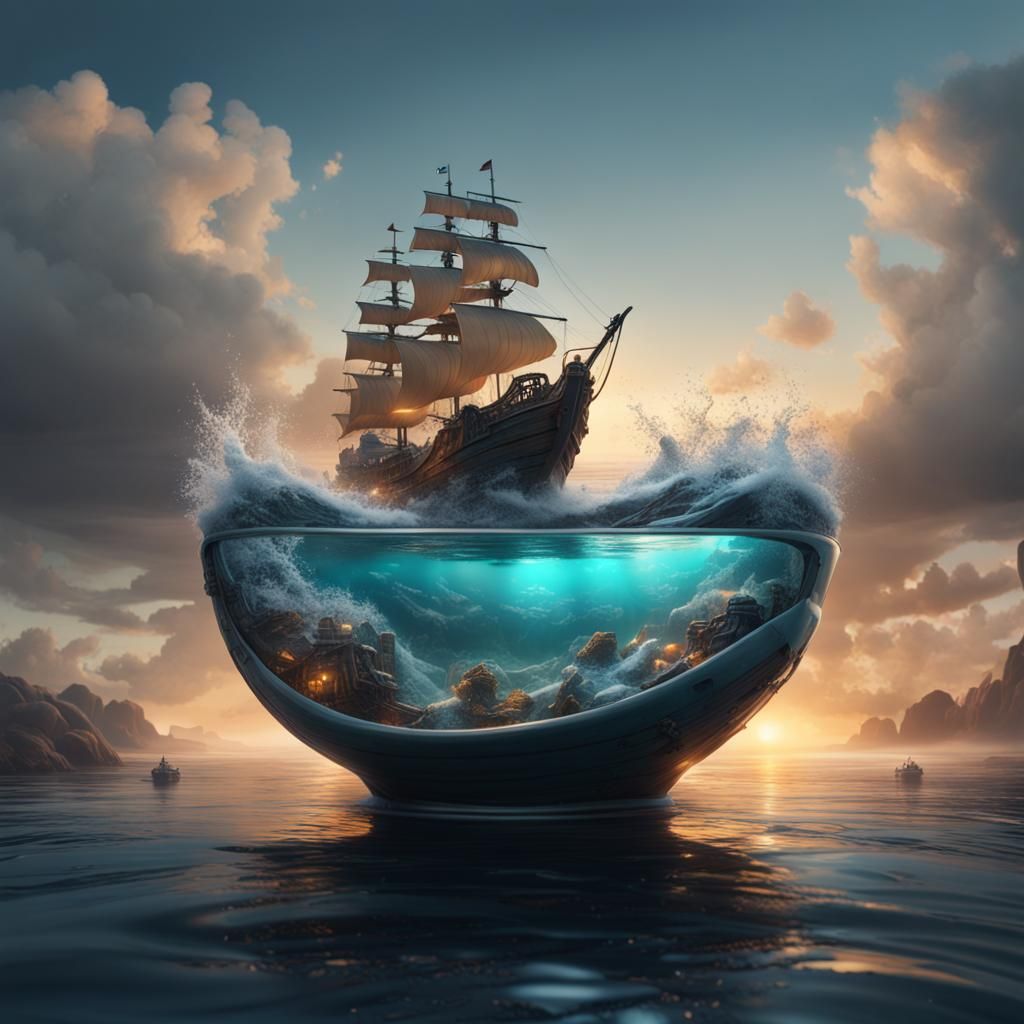 Ocean in a Cup: Detailed Matte Painting