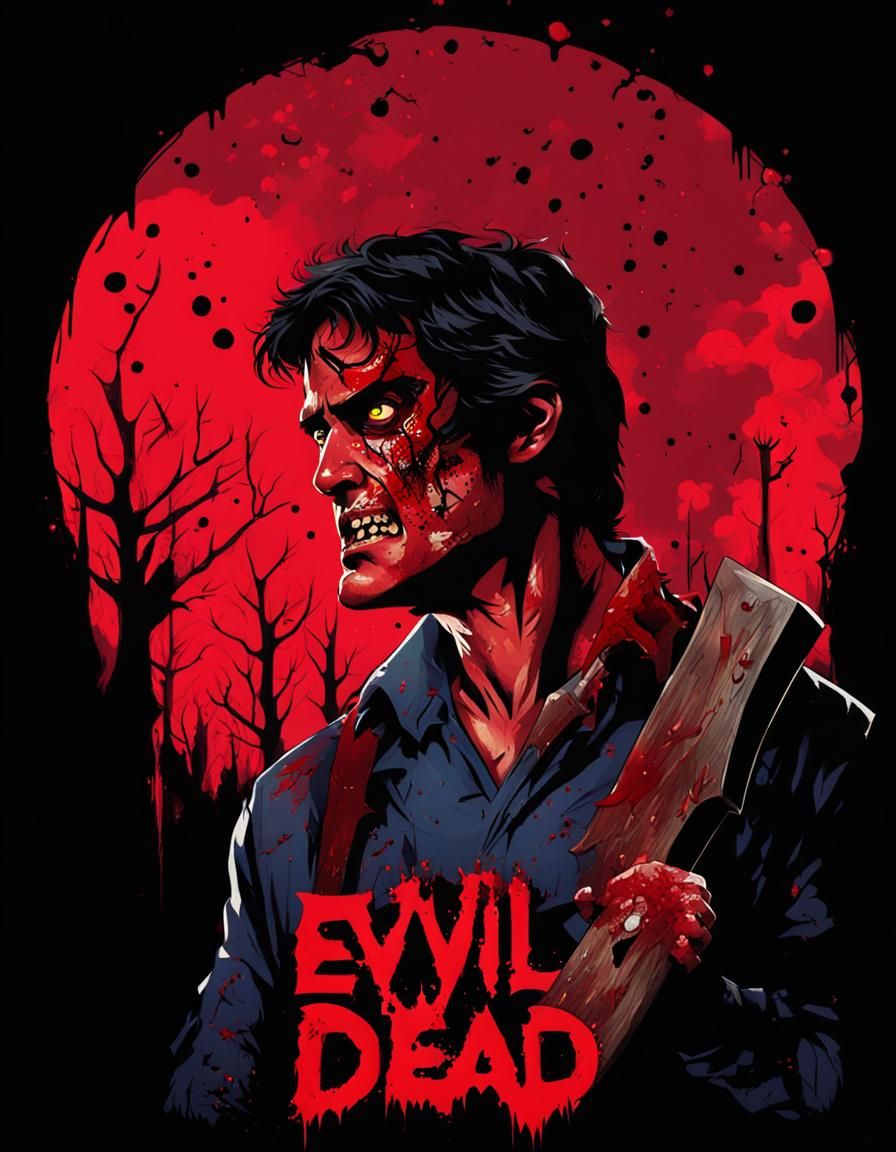 Evil Dead: Ash vs. Demonites in Blood Splatter Art