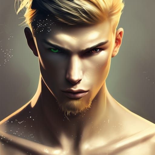 Hyperrealistic Portrait of a Blonde Teen Boxer