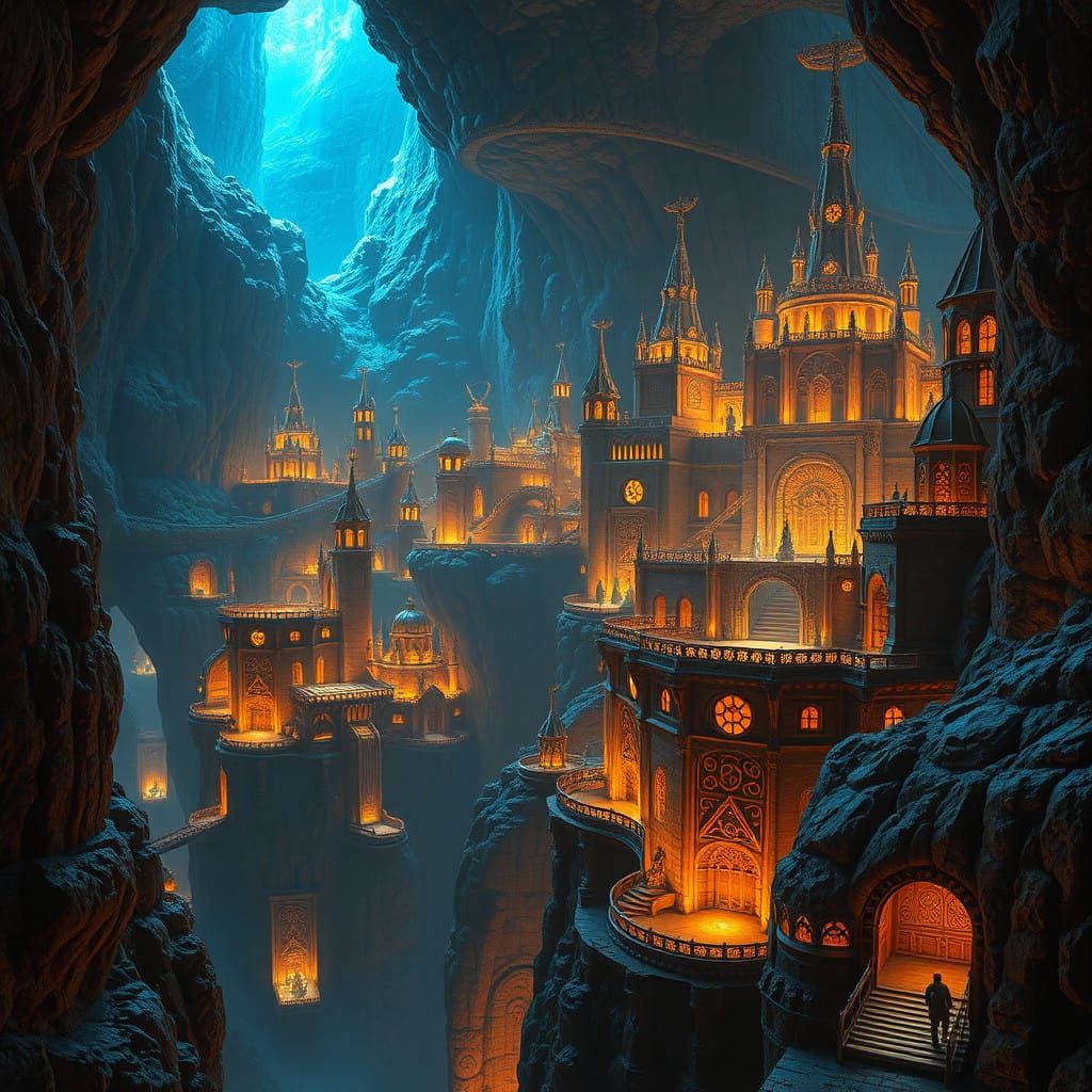 Dwarven Metropolis in Obsidian Chasm