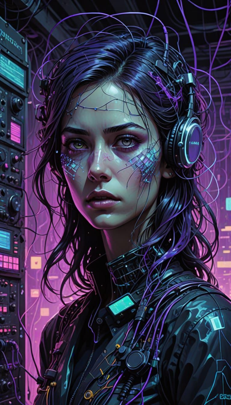 Crystal Siren in Quantum Glitch Art