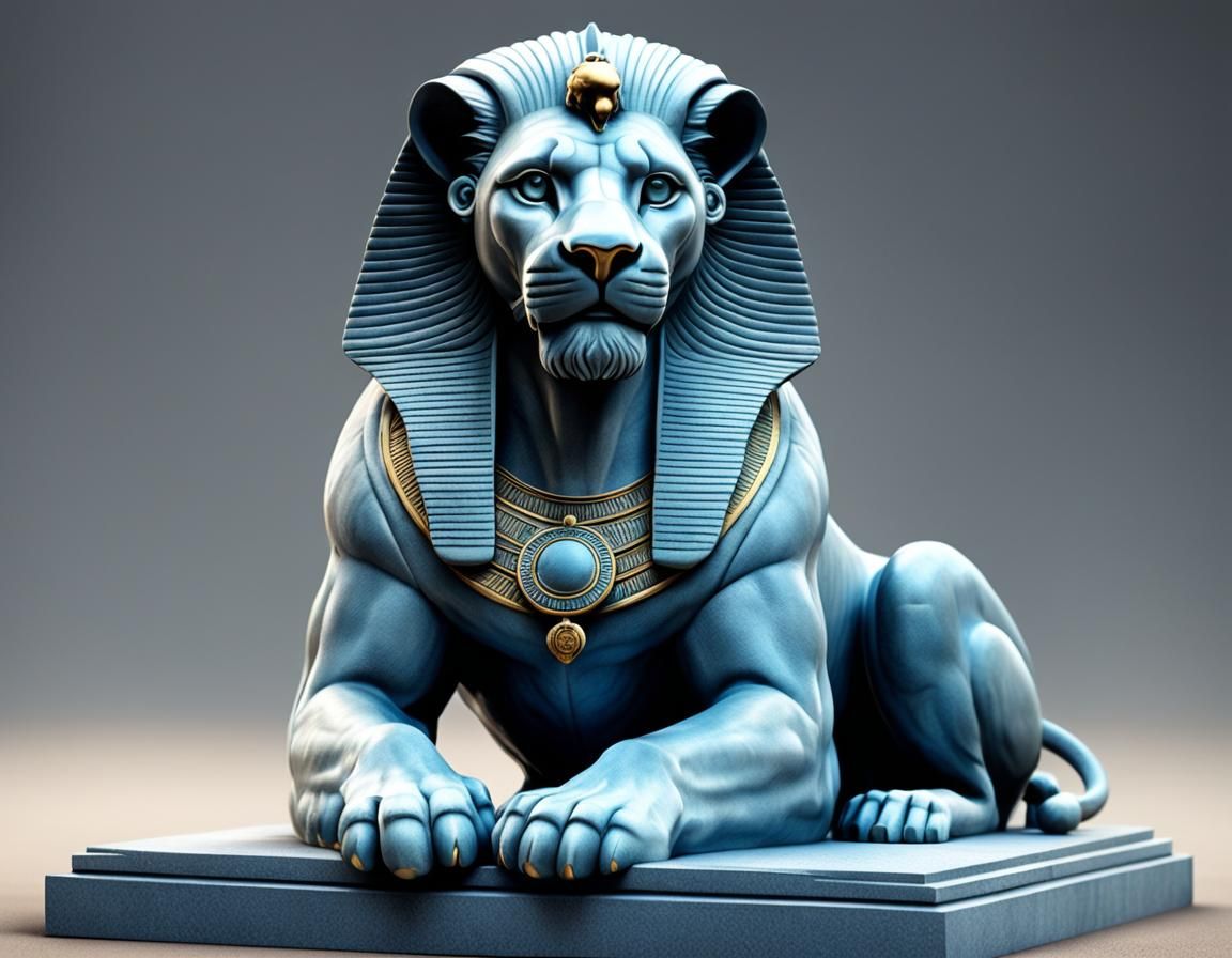 3D Sphinx with Lion Head