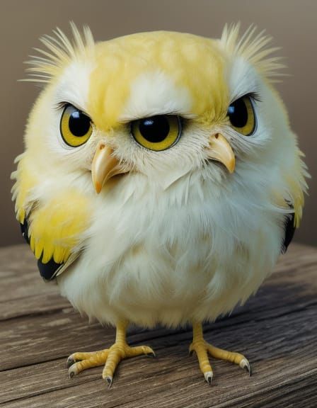 Grumpy Chick in Cartoon Style Illustration