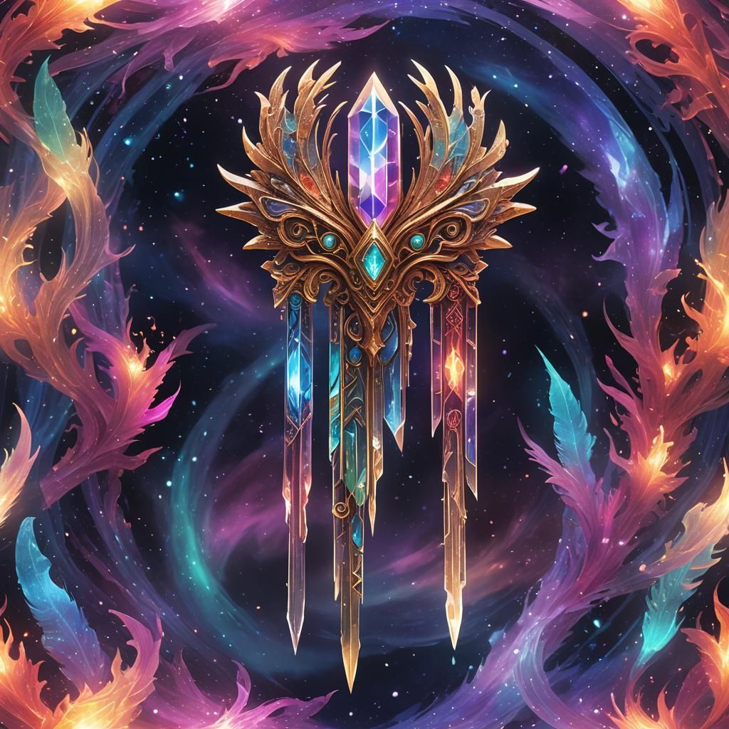 Glowing Magic Wand with Aurora Hues