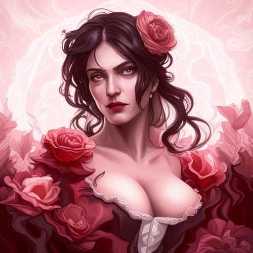 Victorian Rose Ghost: High Gothic Portrait