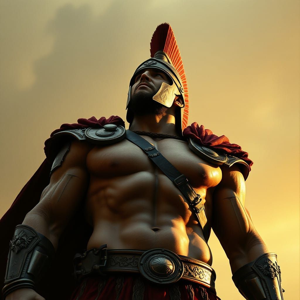Epic Spartan Warrior in Cinematic 35mm Film Style
