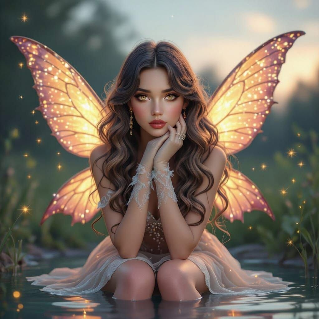 Crystal Fairy Princess in Ethereal Dusk Light