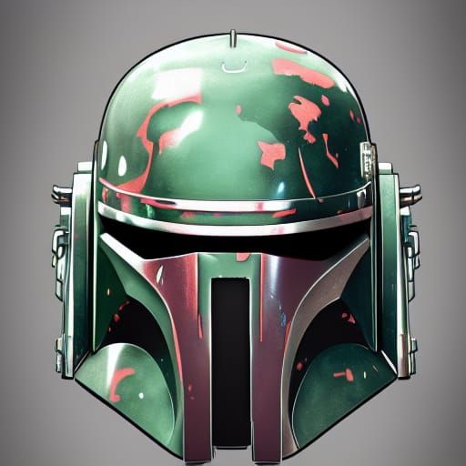 Boba Fett Portrait in Detailed Concept Art Style