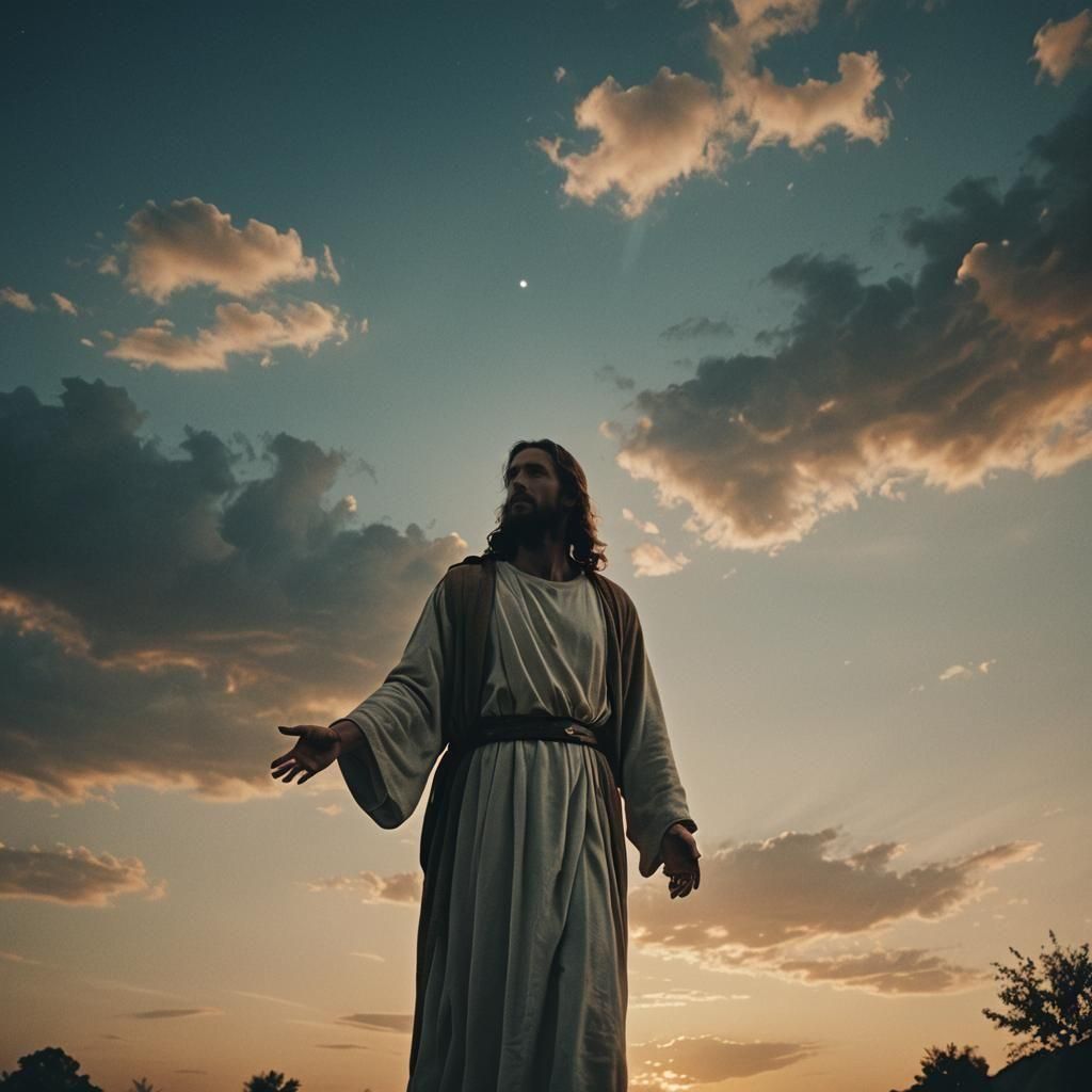 Cinematic Image of Jesus Christ in the Sky