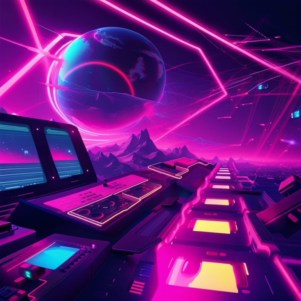 Synthwave Techno Rave in Space