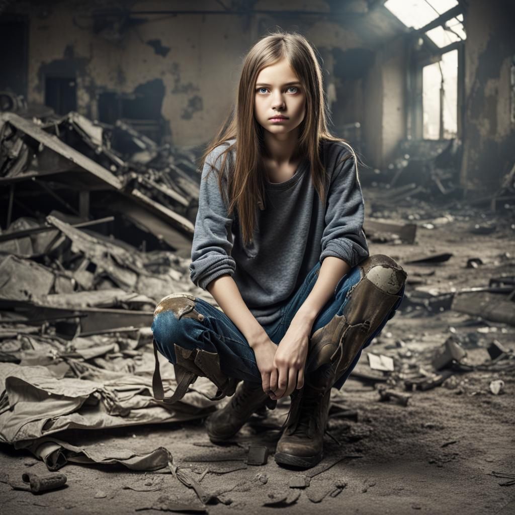 Poignant Image of War's Impact on a Young Girl