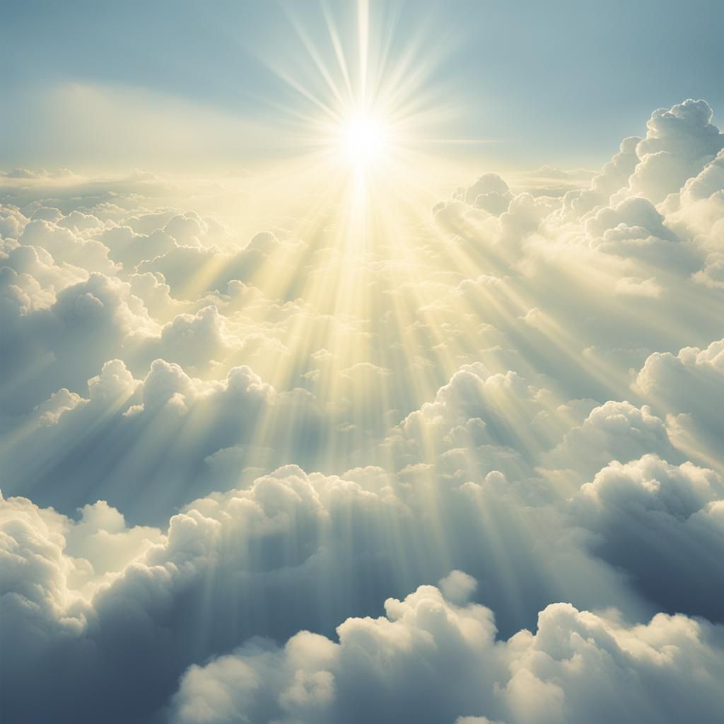 Ethereal Sunshine Beams in Frutiger Aero Style