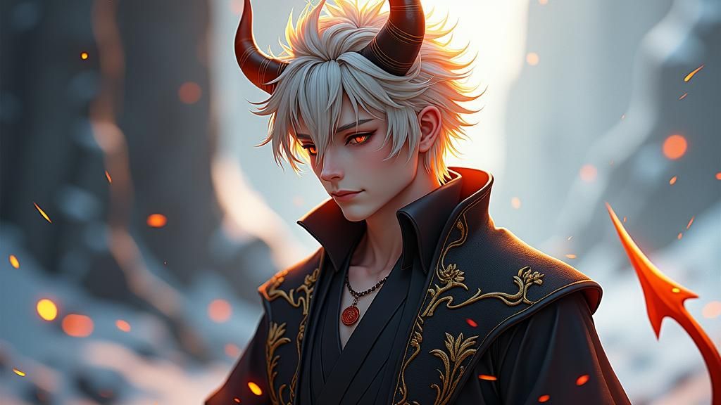 Majestic Devil Seeking Warmth in Anime Style
