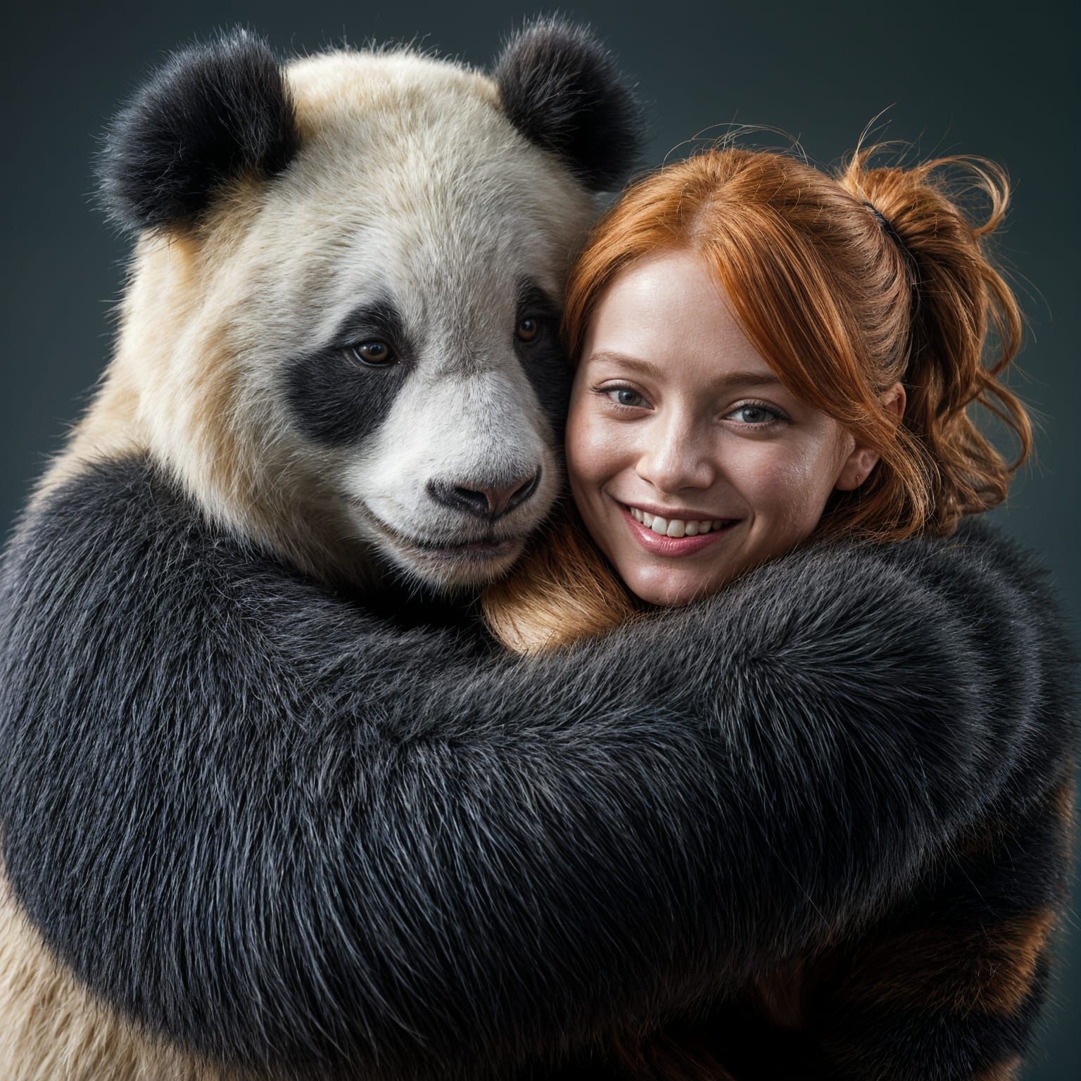 Panda's Embrace: Hyperrealistic Cinematography of Affection