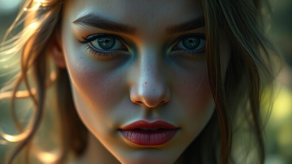 Surreal Portrait of a Woman in Dreamlike Elegance