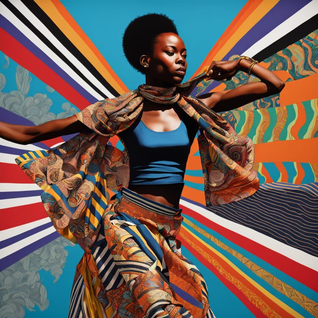 Joyous Dancer in Afrofuturistic Style