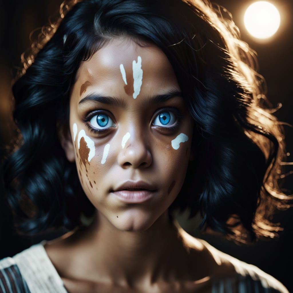 Striking Portrait of a Girl with Heterochromia