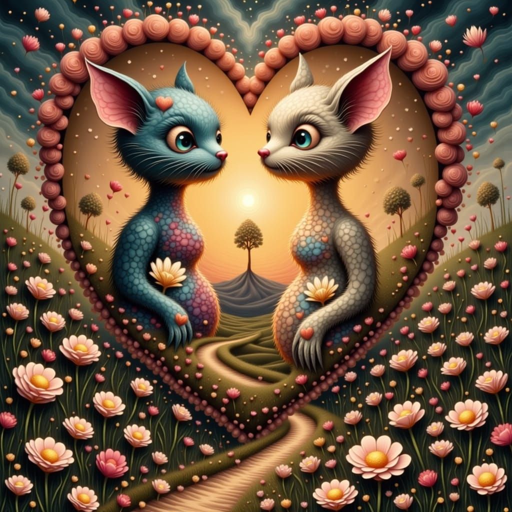 Whimsical Flora Creatures on Heart Island