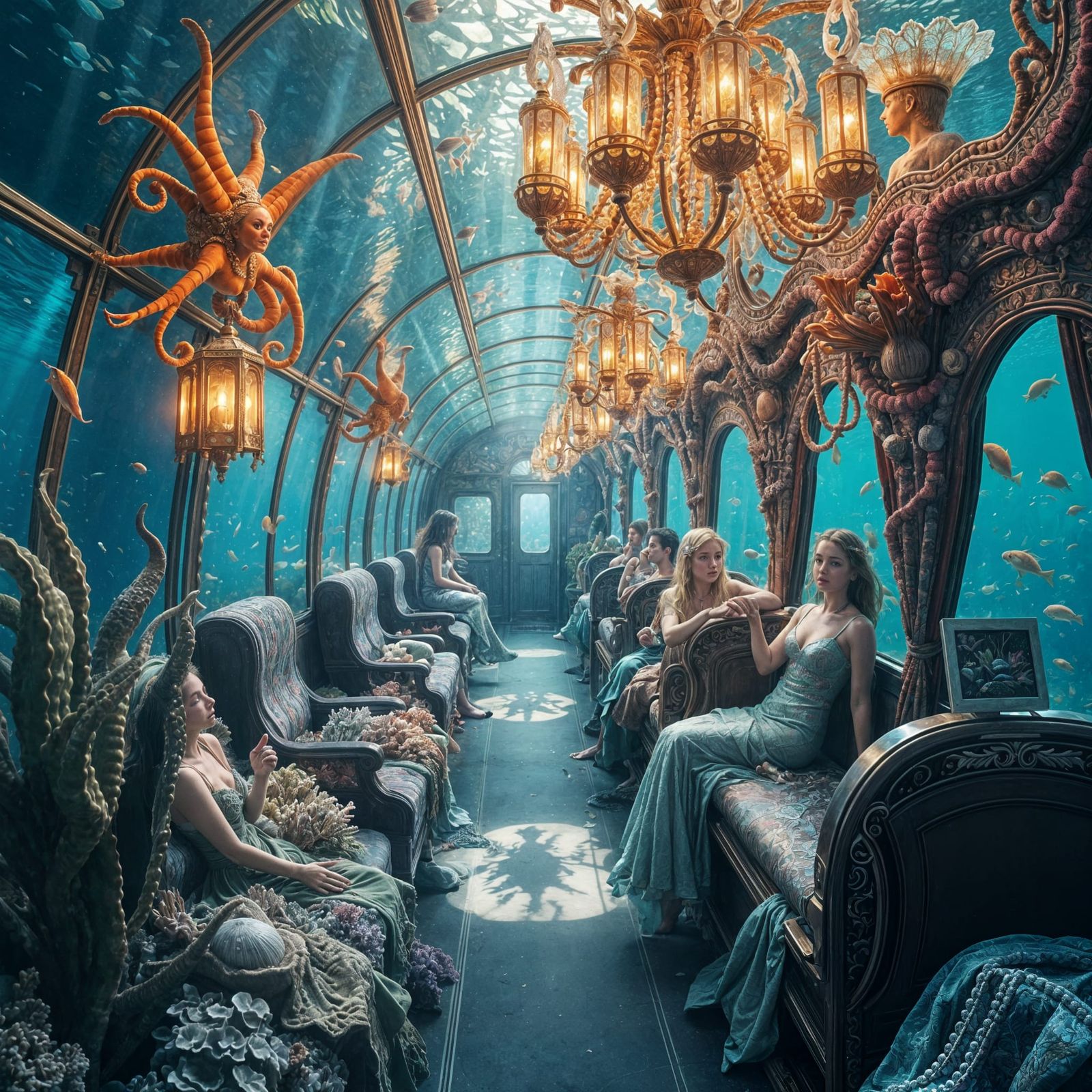 Underwater Train in Coral Reef Style