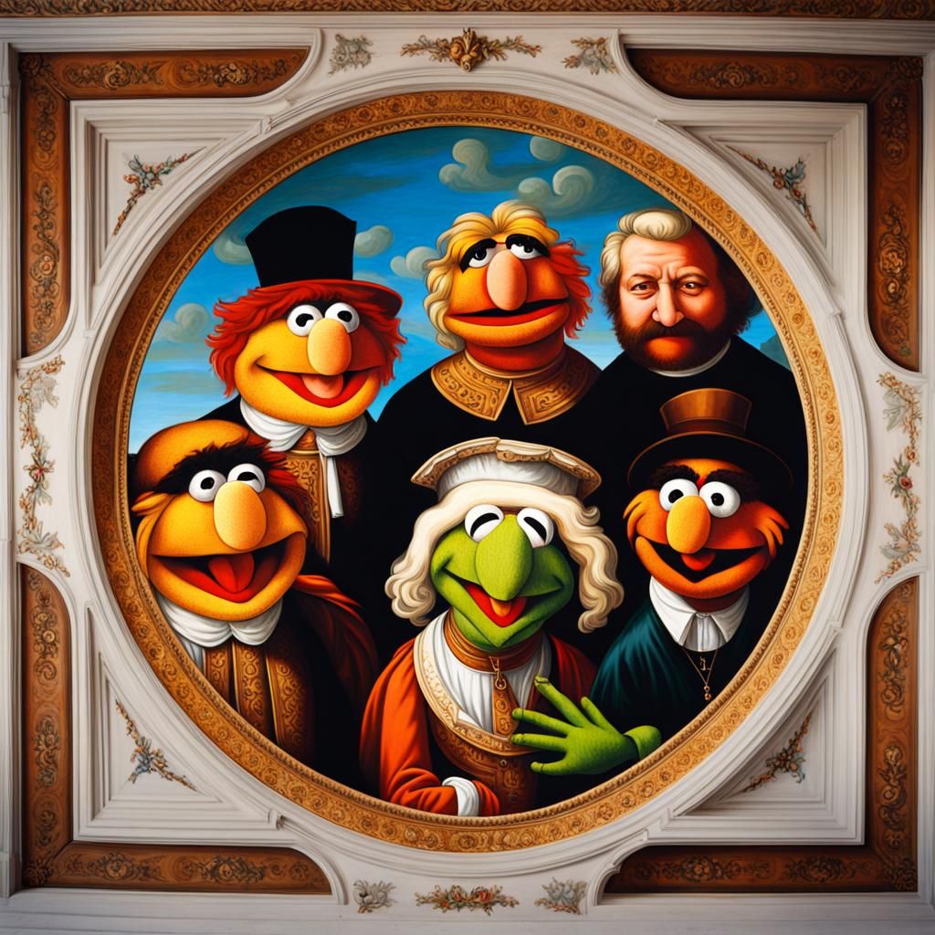 Muppets as Saints: A Michelangelo-Style Chapel Ceiling